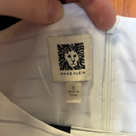 Anne Klein Sheer-Stripe Fit & Flare Dress - 6 - Picture 4 of 4